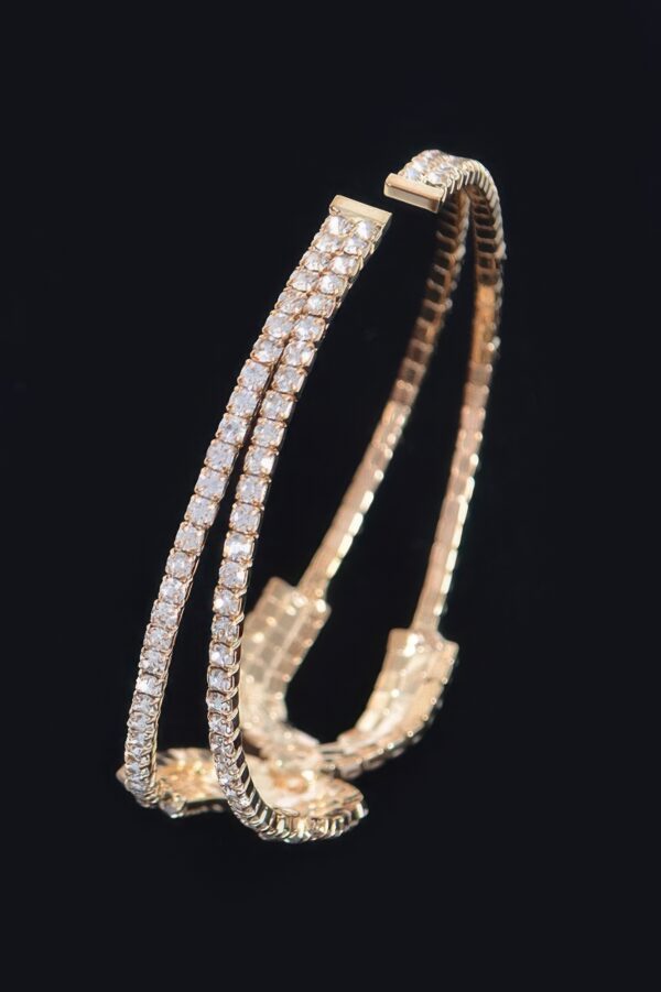 Wrap-Style Rhinestone Bangle – Layered Sparkle