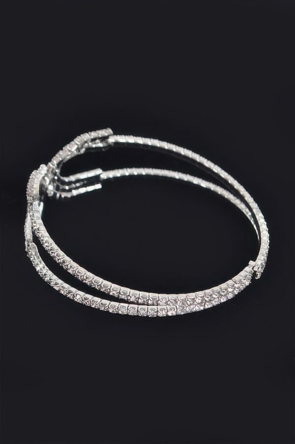 Wrap-Style Rhinestone Bangle – Layered Sparkle