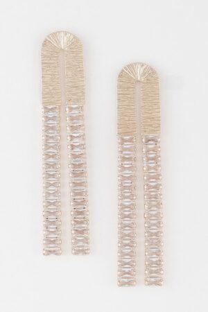 Crystal Arch Drop Earrings – Elongated Sparkle