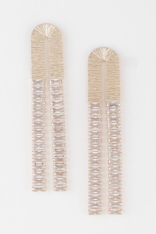 Crystal Arch Drop Earrings – Elongated Sparkle