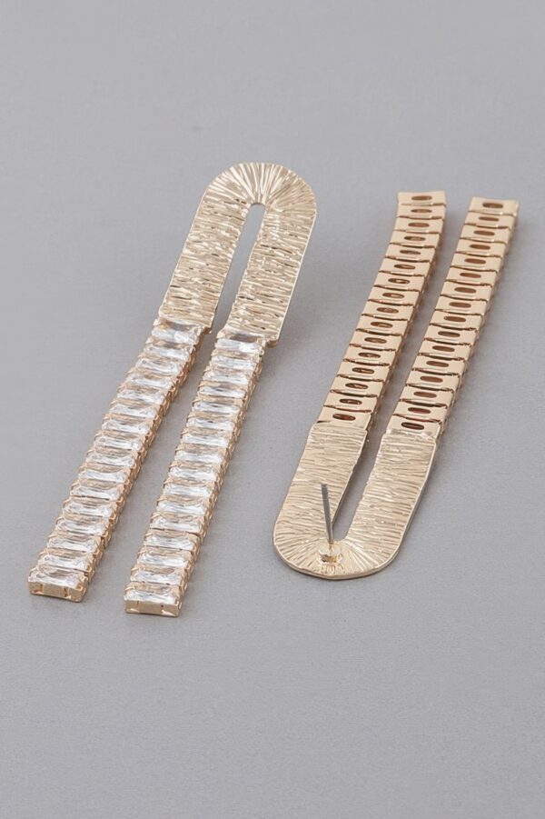 Crystal Arch Drop Earrings – Elongated Sparkle