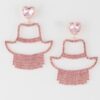 Rhinestone Heart Drop Earrings – Girl Silhouette