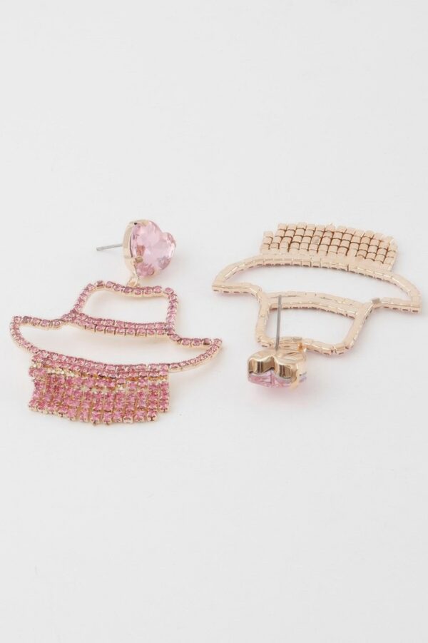 Rhinestone Heart Drop Earrings – Girl Silhouette