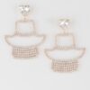 Rhinestone Heart Drop Earrings – Girl Silhouette