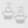 Rhinestone Heart Drop Earrings – Girl Silhouette