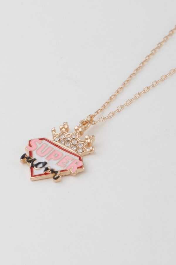 Super Mom Crown Necklace – Sparkling Stone Accent