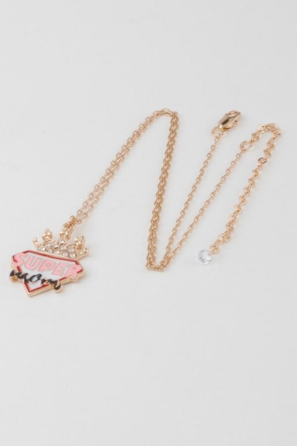 Super Mom Crown Necklace – Sparkling Stone Accent