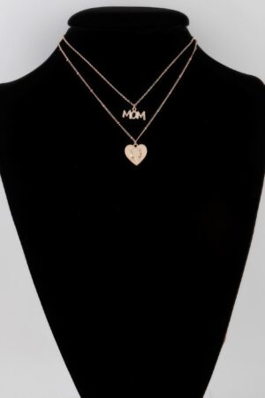 Mom Heart Pendant Necklace – 14-inch Delicate Chain