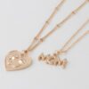 Mom Heart Pendant Necklace – 14-inch Delicate Chain