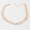 Leaf-Accent Choker Necklace – 14-inch Polished Chain