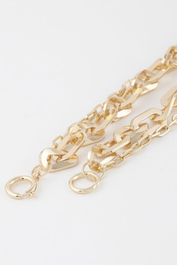 Double-Link Layered Chain Necklace – 14in Short Length