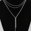 Multi Rhinestone Layered Chain Necklace – 18-Inch
