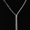 Multi Rhinestone Layered Chain Necklace – 18-Inch