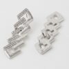 Curb Chain Drop Earrings with Jeweled Accents