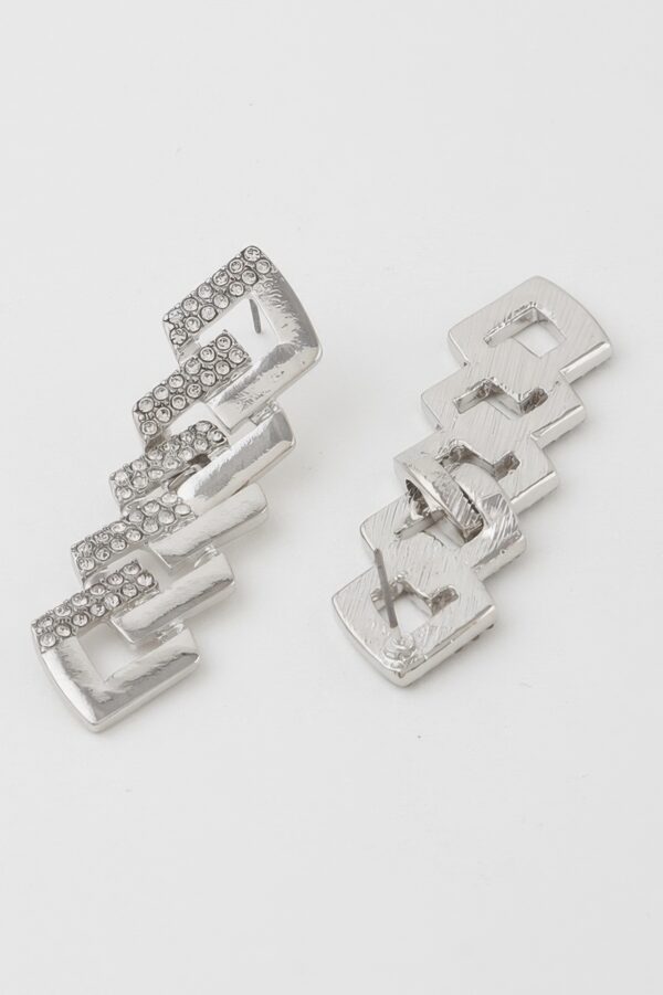 Curb Chain Drop Earrings with Jeweled Accents