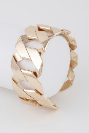 Wide Curb Chain Bracelet – Oversized Polished Links