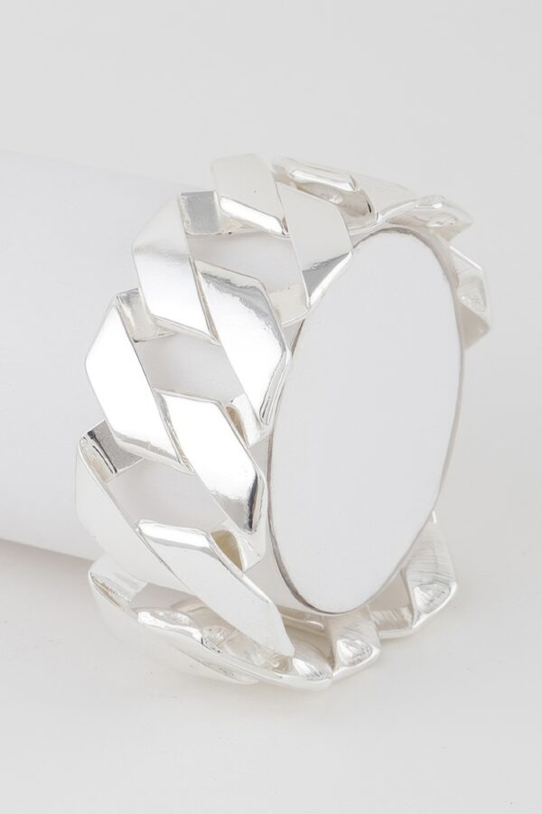 Wide Curb Chain Bracelet – Oversized Polished Links