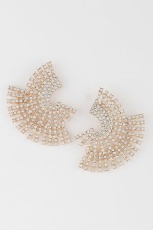Multi Rhinestone Disk Drop Earrings