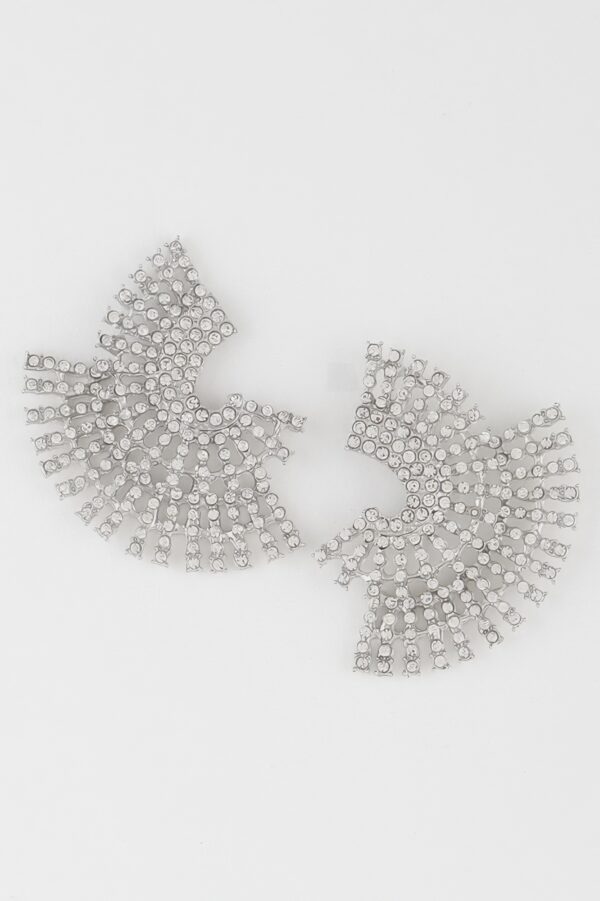 Multi Rhinestone Disk Drop Earrings