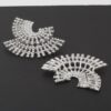 Multi Rhinestone Disk Drop Earrings