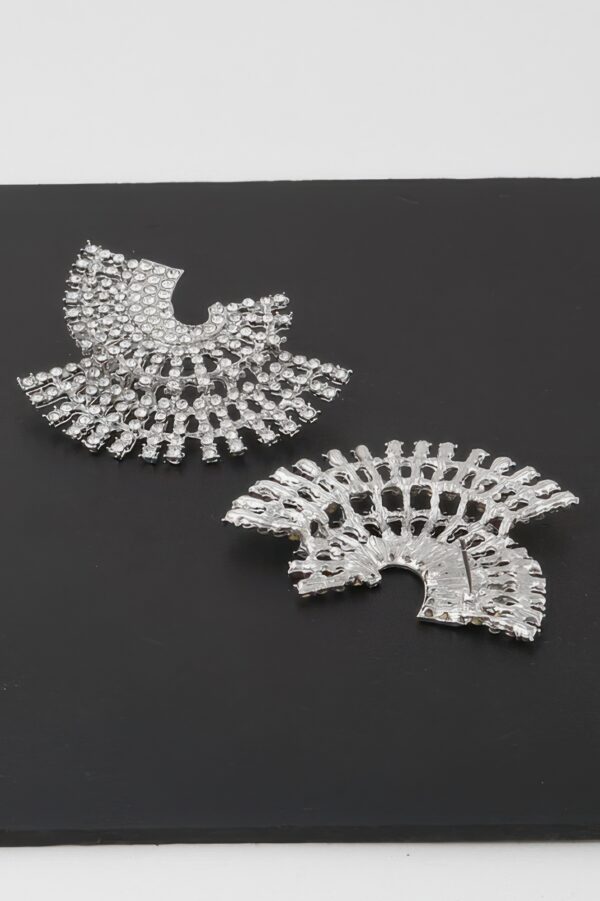 Multi Rhinestone Disk Drop Earrings