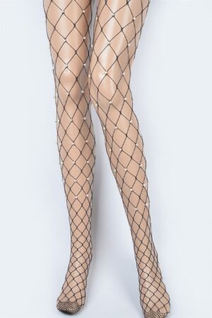 Pearl-Embellished Net Stockings