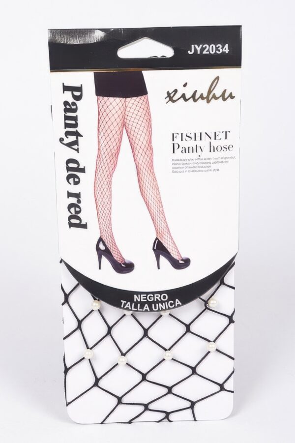 Pearl-Embellished Net Stockings