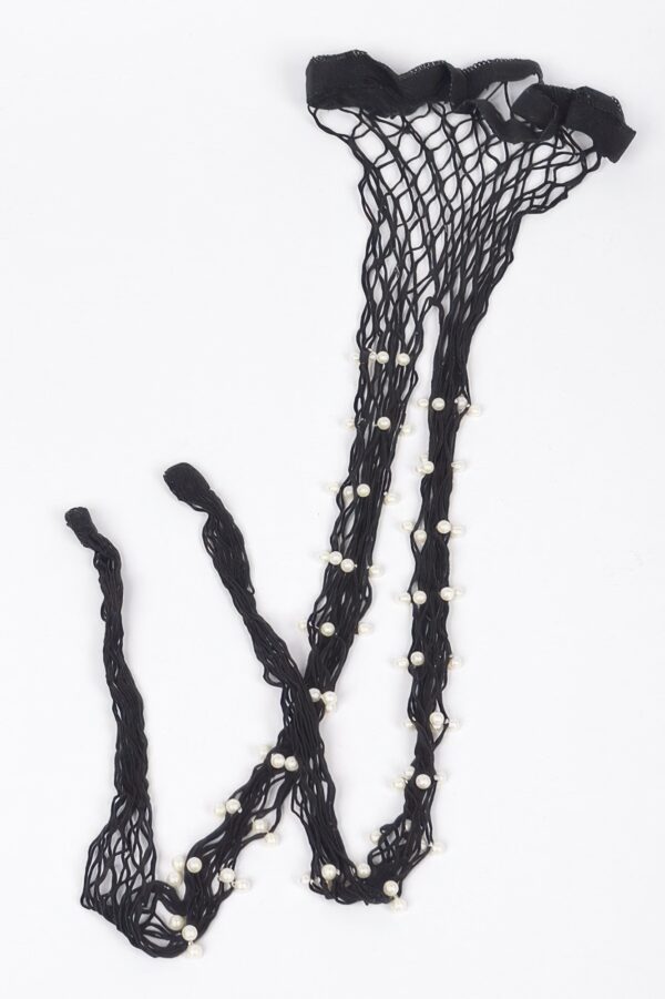 Pearl-Embellished Net Stockings