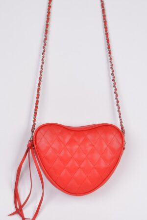 Quilted Heart Clutch – Structured PU Evening Bag