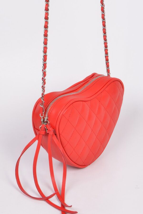 Quilted Heart Clutch – Structured PU Evening Bag
