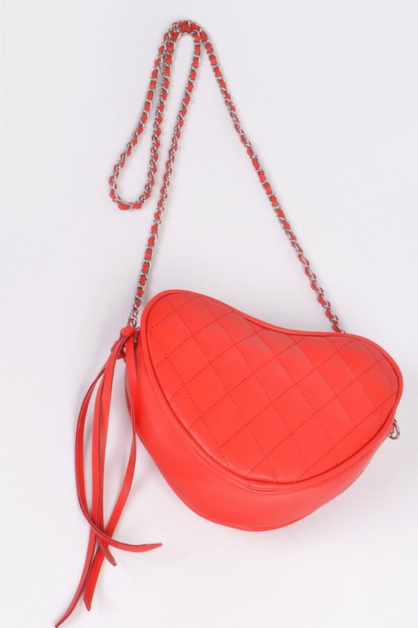 Quilted Heart Clutch – Structured PU Evening Bag