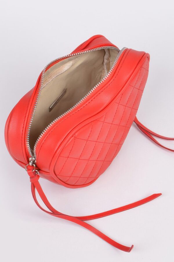 Quilted Heart Clutch – Structured PU Evening Bag