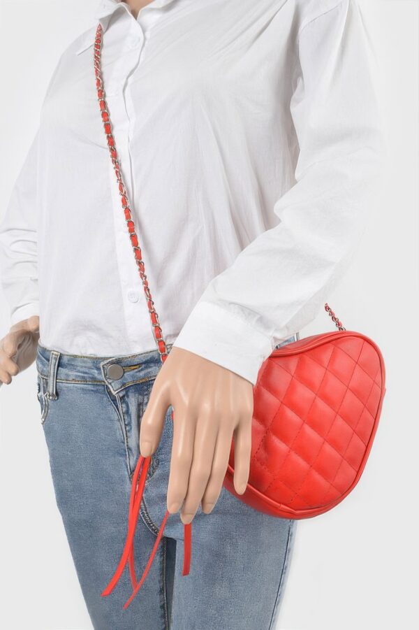 Quilted Heart Clutch – Structured PU Evening Bag