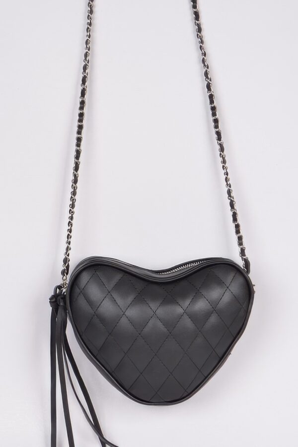 Quilted Heart Clutch – Structured PU Evening Bag