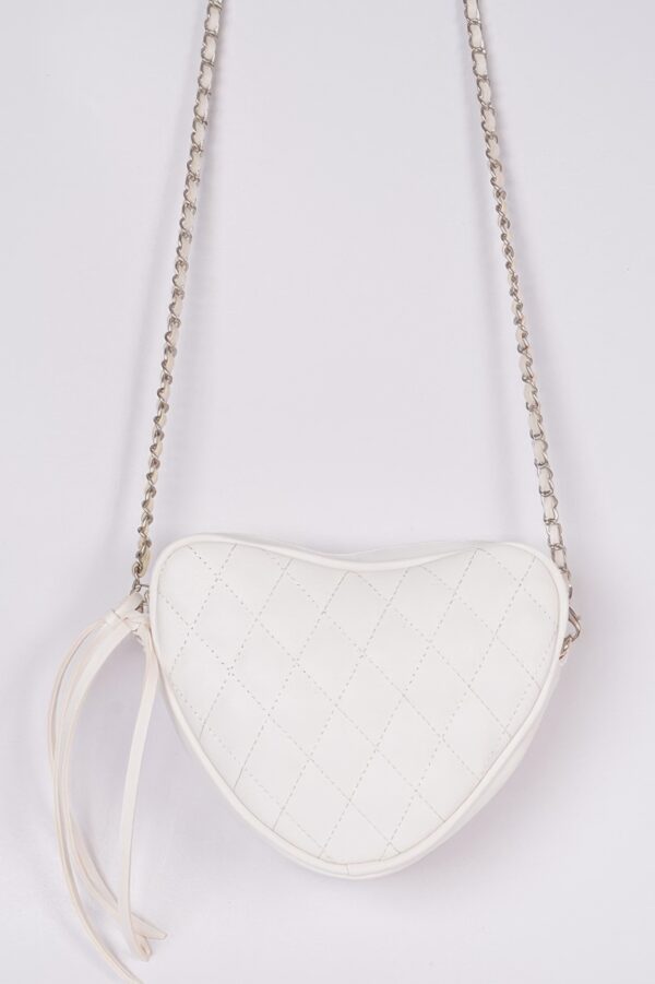 Quilted Heart Clutch – Structured PU Evening Bag