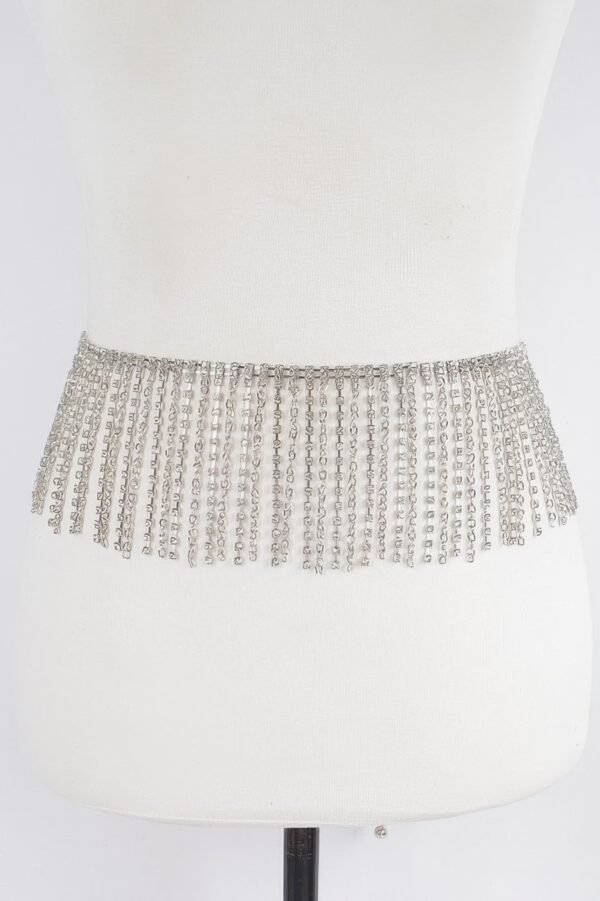 Rhinestone Curtain Belt – Draped Fringe
