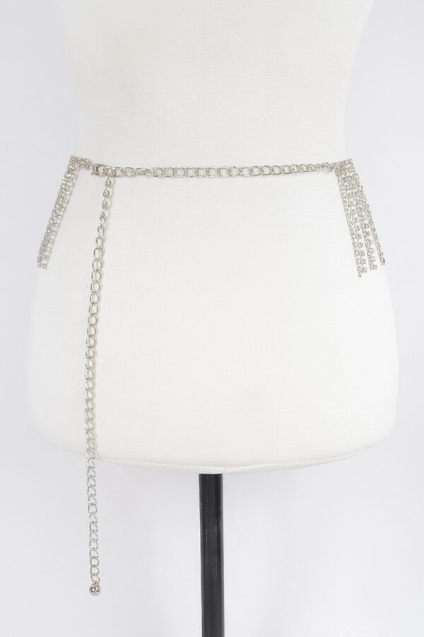 Rhinestone Curtain Belt – Draped Fringe