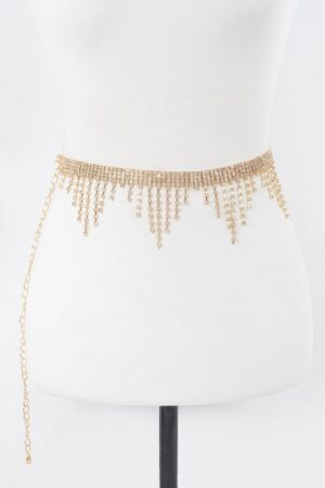 Falling Icicle Gemstone Belt – Rhinestone Cascade