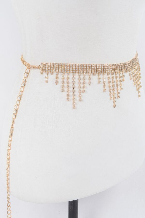 Falling Icicle Gemstone Belt – Rhinestone Cascade