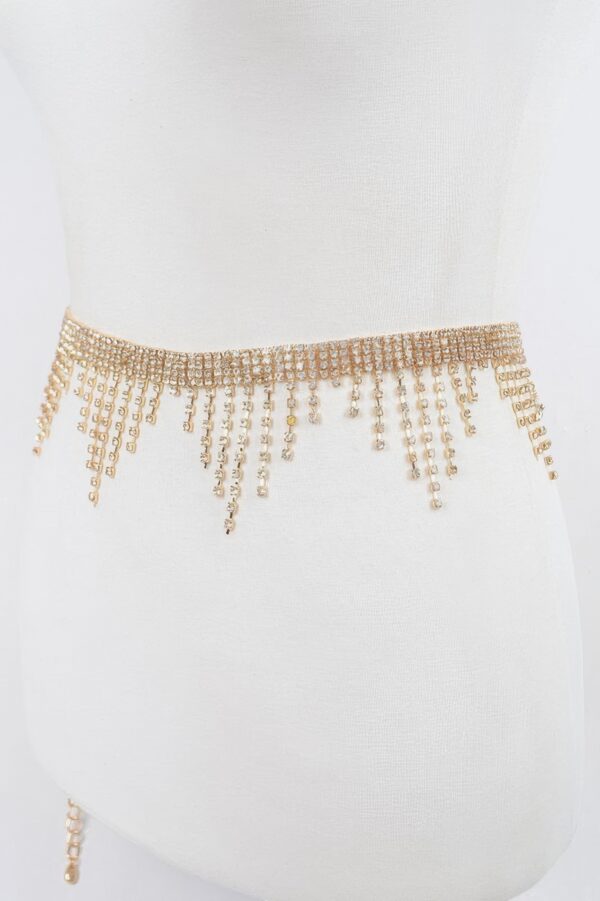 Falling Icicle Gemstone Belt – Rhinestone Cascade