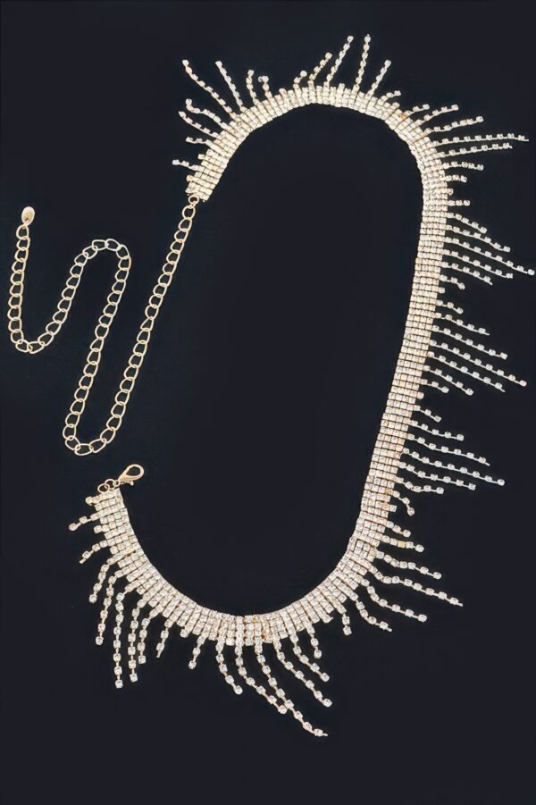 Falling Icicle Gemstone Belt – Rhinestone Cascade