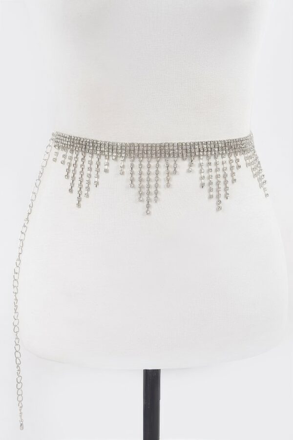 Falling Icicle Gemstone Belt – Rhinestone Cascade