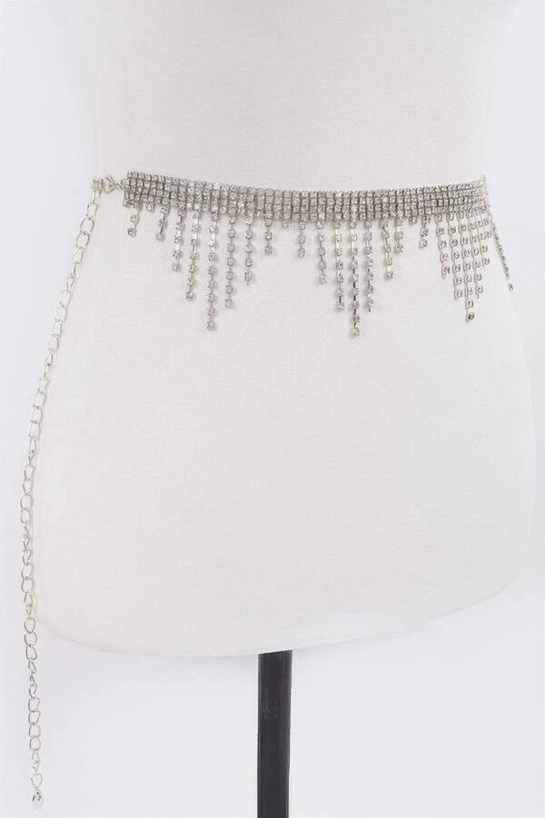Falling Icicle Gemstone Belt – Rhinestone Cascade