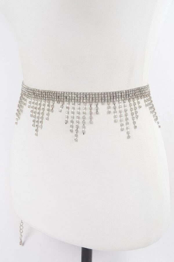 Falling Icicle Gemstone Belt – Rhinestone Cascade