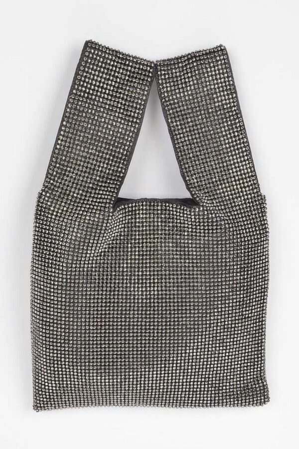 Rhinestone Studded Structured Tote – Sparkle Accent
