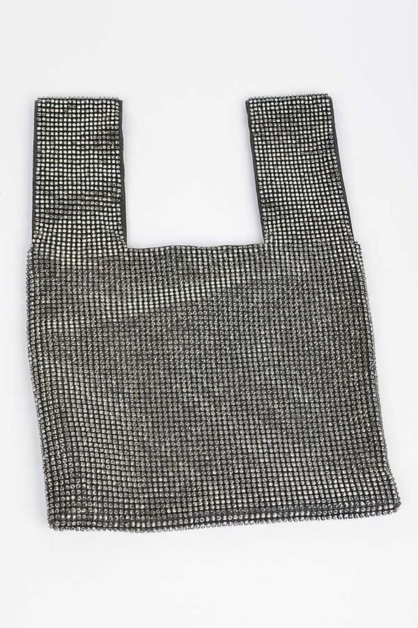 Rhinestone Studded Structured Tote – Sparkle Accent