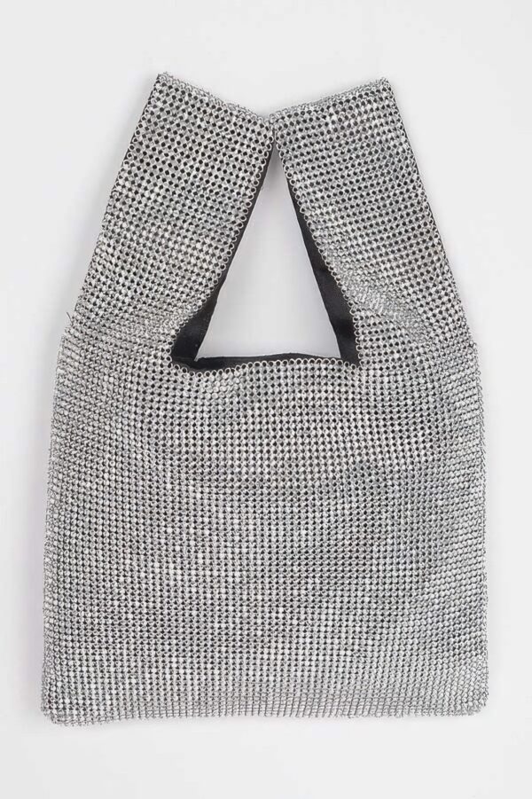 Rhinestone Studded Structured Tote – Sparkle Accent