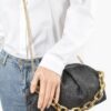 Faux Straw Frame Bag with Link Chain Strap