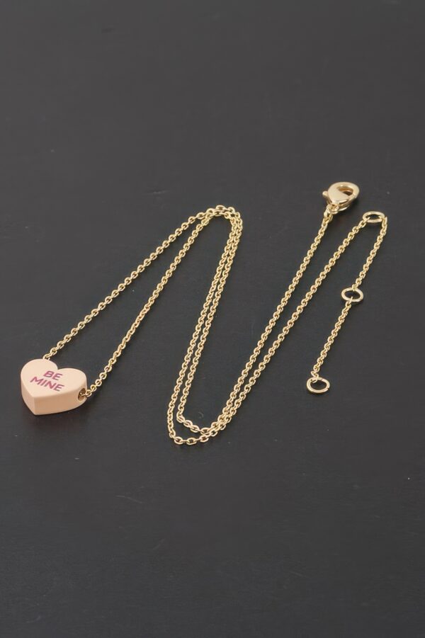 Be Mine Heart Pendant Necklace – Polished 15in Chain