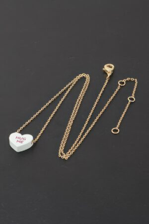 Hug Me Heart Pendant Necklace – Polished Heart on 15 inch Chain